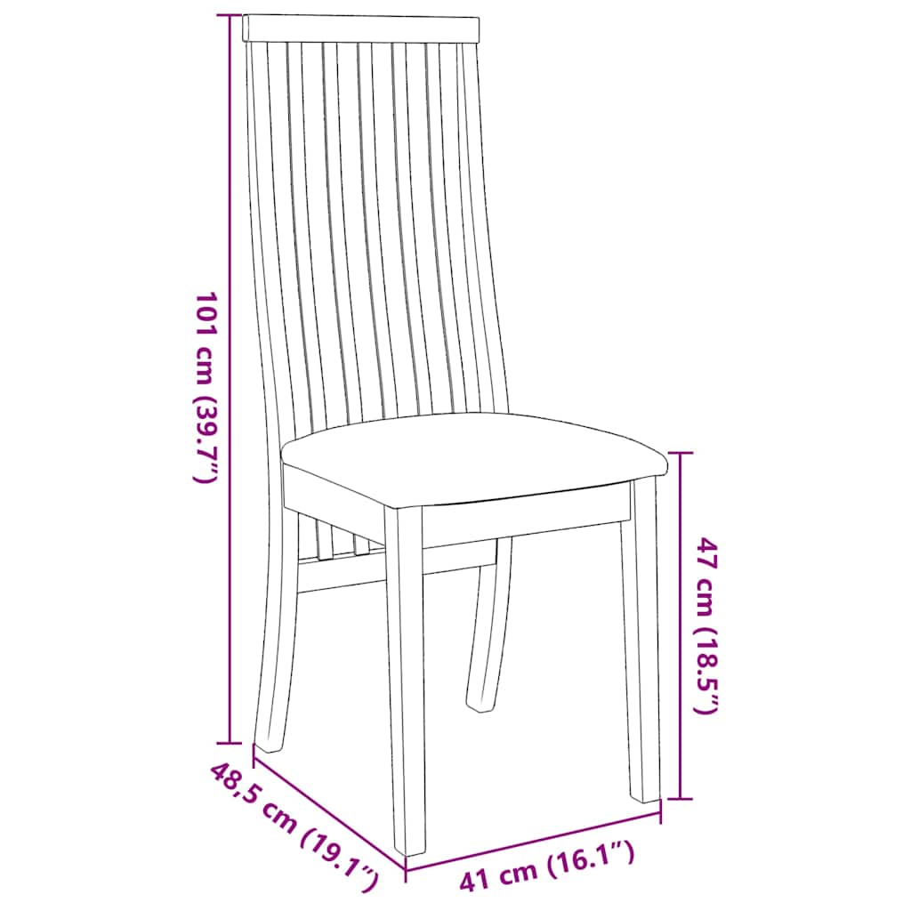 Eetkamerstoelen met kussens 2 st massief hout rubber bruin is nu te koop bij PeponiXL, paradijselijk wonen!