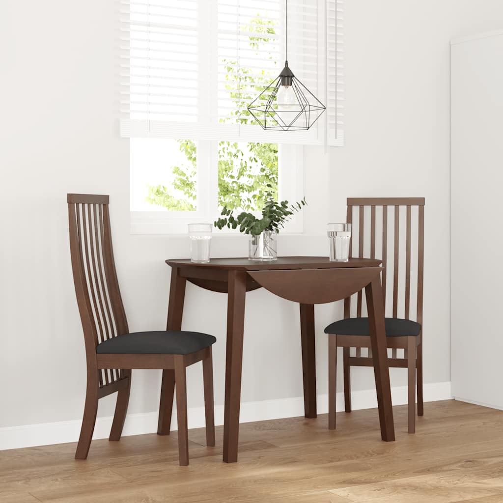 Eetkamerstoelen met kussens 2 st massief hout rubber bruin is nu te koop bij PeponiXL, paradijselijk wonen!