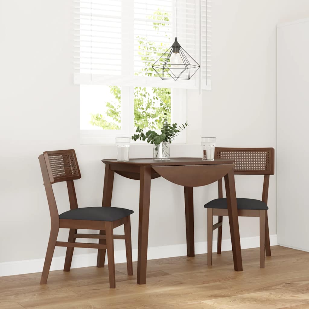 Eetkamerstoelen met kussens 2 st massief hout rubber bruin is nu te koop bij PeponiXL, paradijselijk wonen!