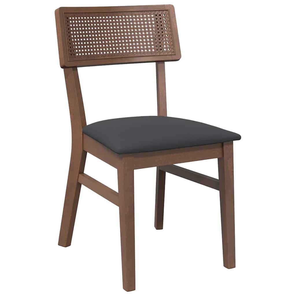 Eetkamerstoelen met kussens 2 st massief hout rubber bruin is nu te koop bij PeponiXL, paradijselijk wonen!