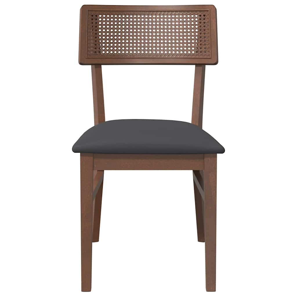 Eetkamerstoelen met kussens 2 st massief hout rubber bruin is nu te koop bij PeponiXL, paradijselijk wonen!