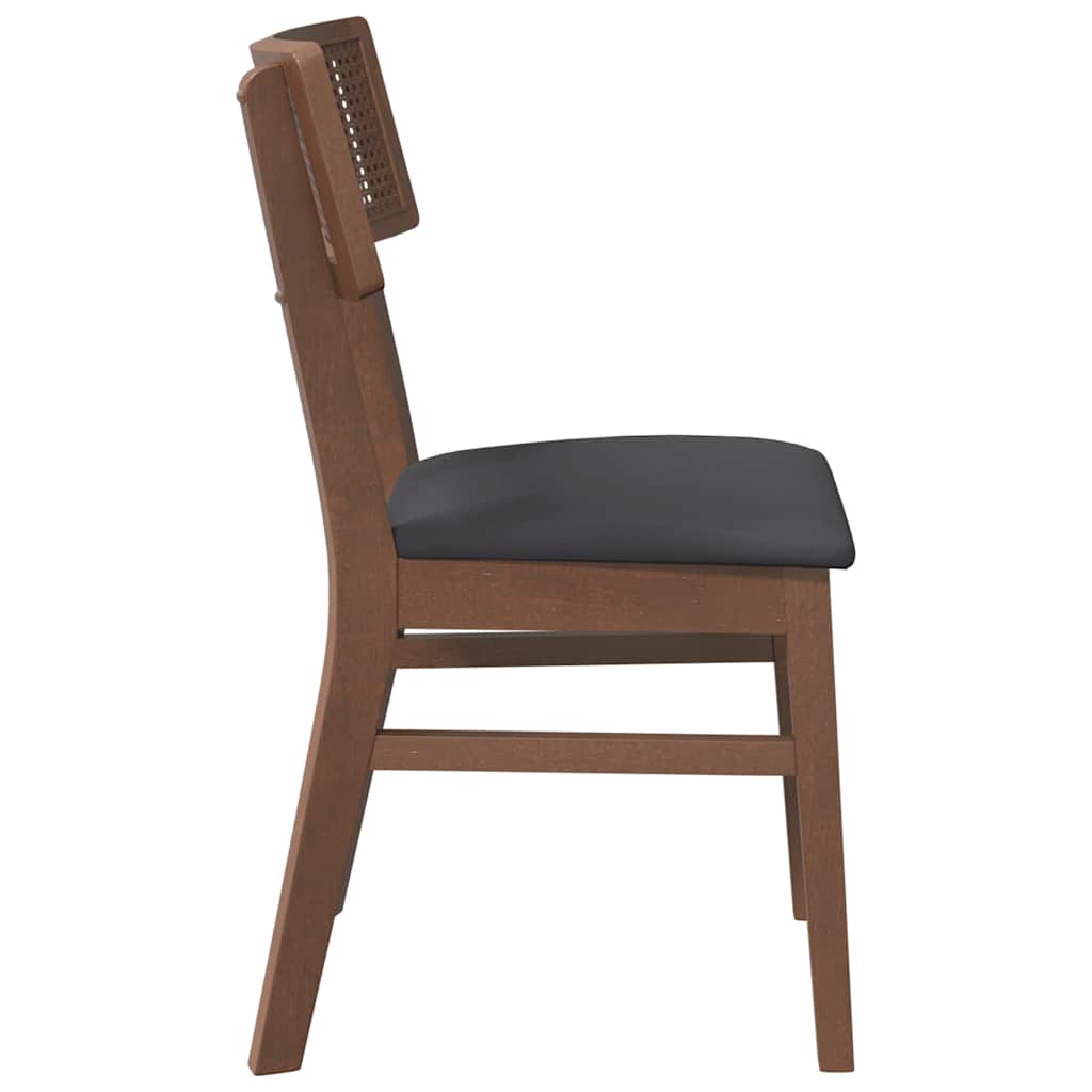 Eetkamerstoelen met kussens 2 st massief hout rubber bruin is nu te koop bij PeponiXL, paradijselijk wonen!