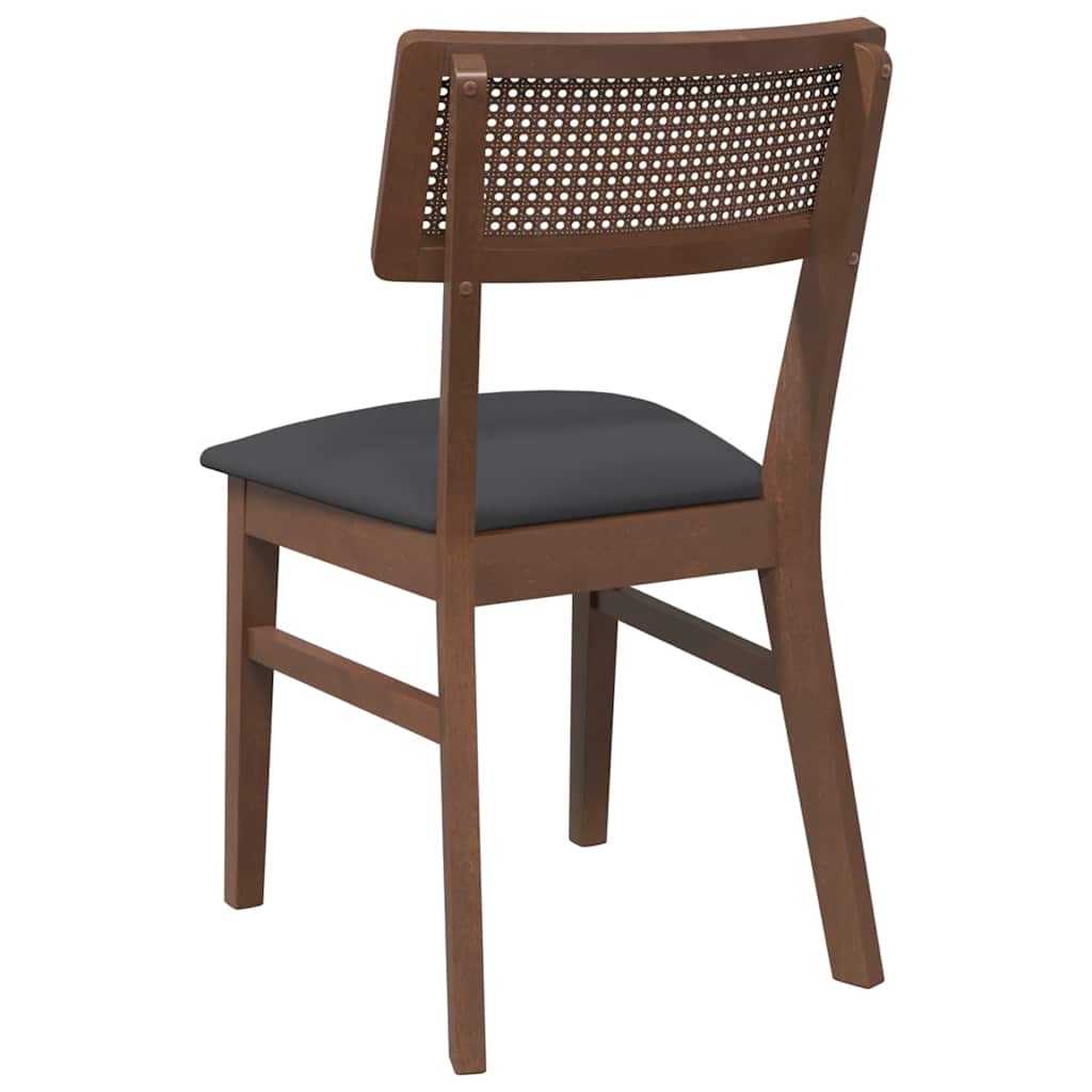 Eetkamerstoelen met kussens 2 st massief hout rubber bruin is nu te koop bij PeponiXL, paradijselijk wonen!