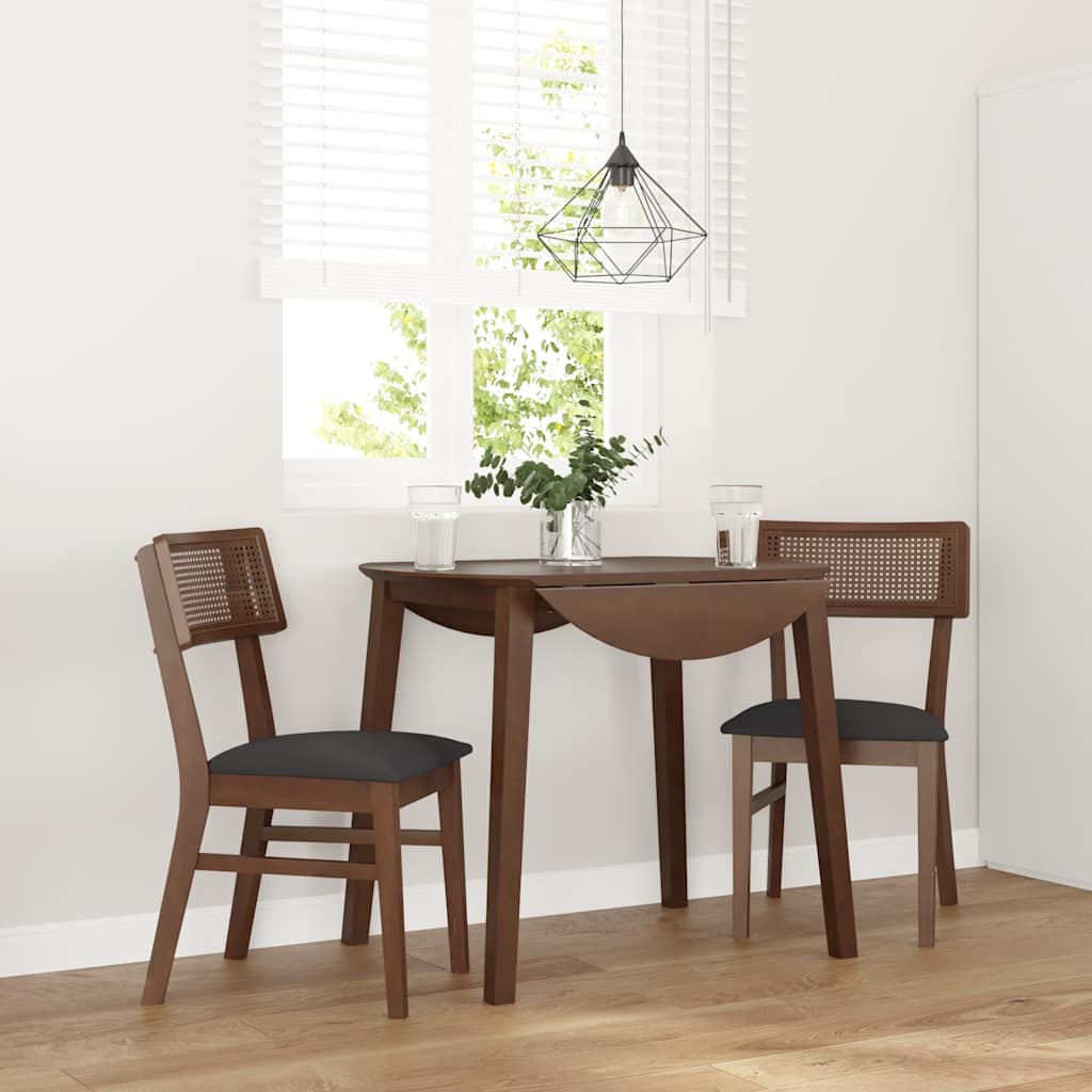 Eetkamerstoelen met kussens 2 st massief hout rubber bruin is nu te koop bij PeponiXL, paradijselijk wonen!