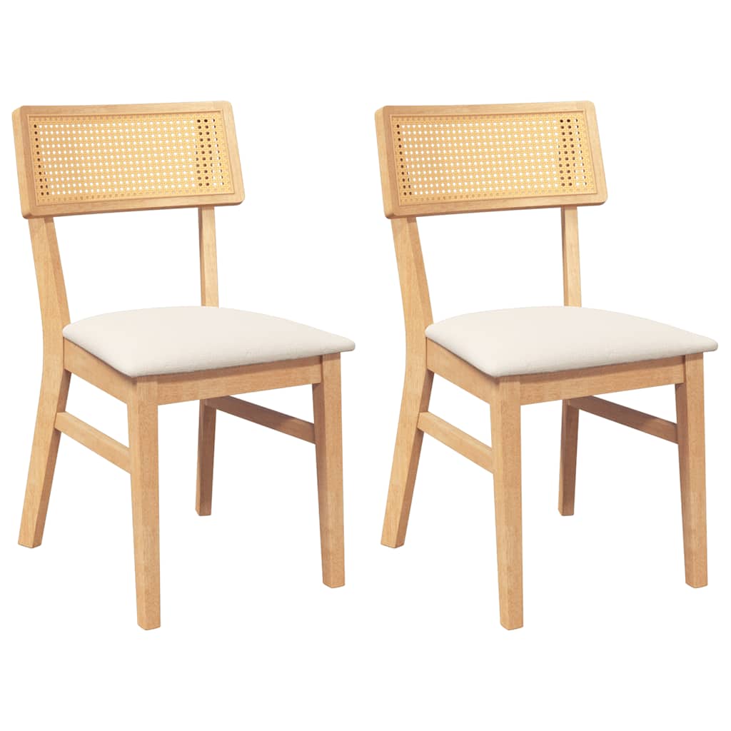 Eetkamerstoelen met kussens 2 st massief hout rubber is nu te koop bij PeponiXL, paradijselijk wonen!