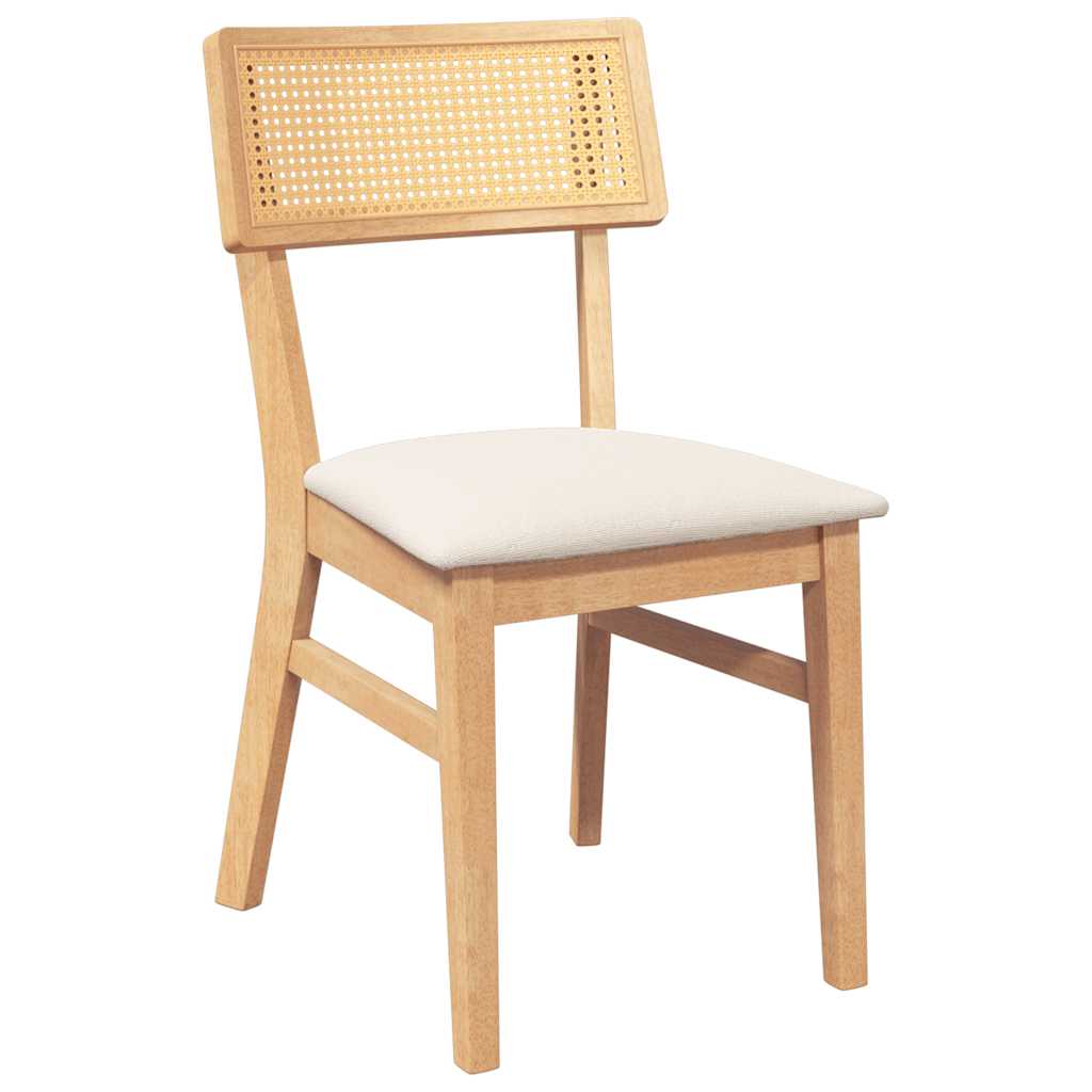 Eetkamerstoelen met kussens 2 st massief hout rubber is nu te koop bij PeponiXL, paradijselijk wonen!