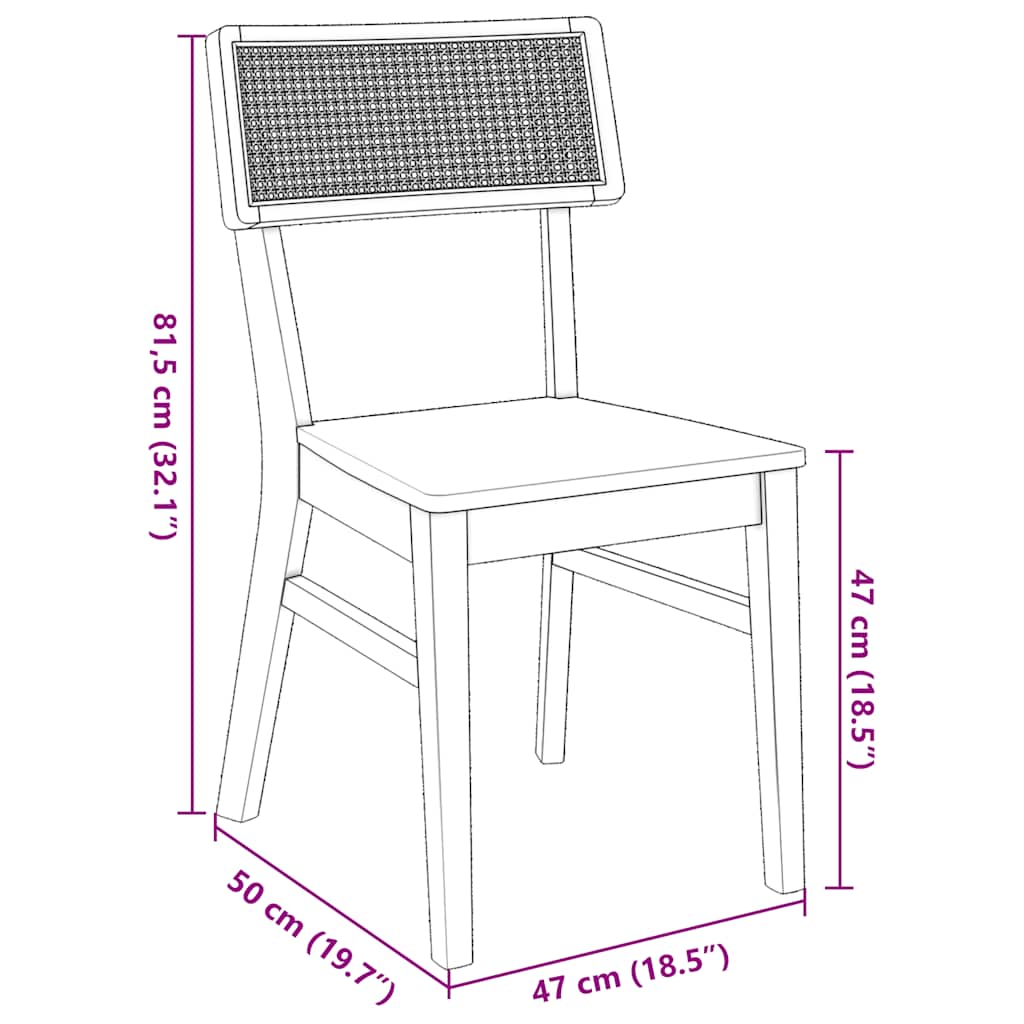 Eetkamerstoelen 2 st massief hout rubber is nu te koop bij PeponiXL, paradijselijk wonen!