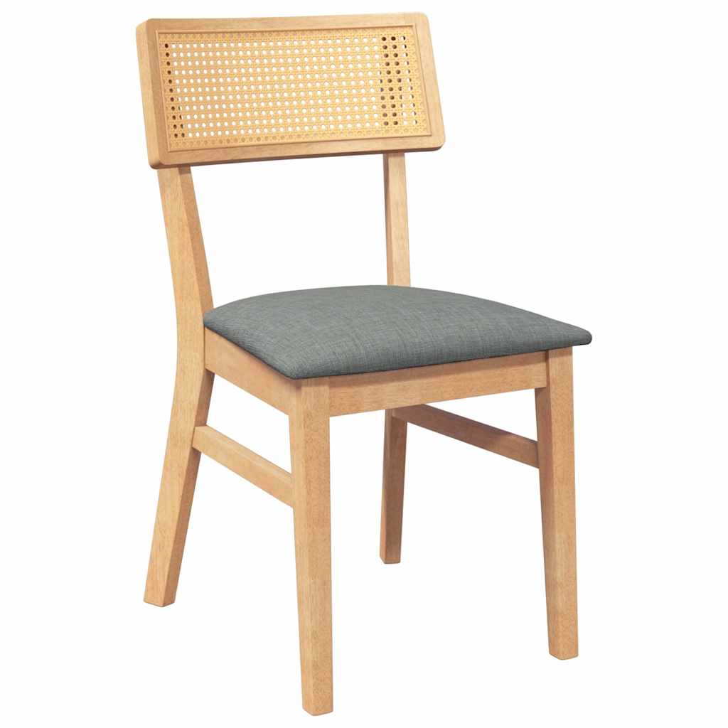 Eetkamerstoelen met kussens 2 st massief hout rubber is nu te koop bij PeponiXL, paradijselijk wonen!