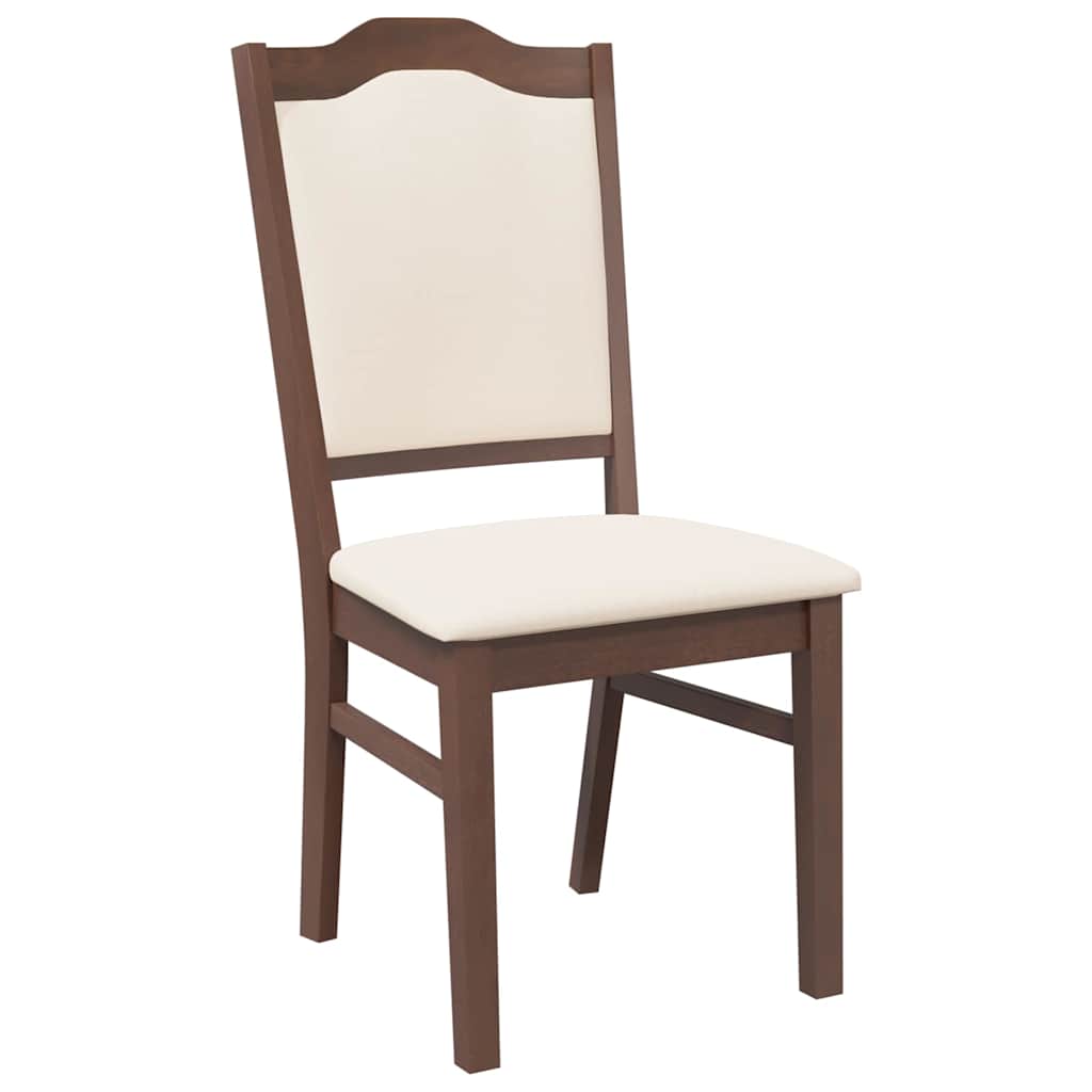 Eetkamerstoelen met kussens 2 stuks bruin massief hout rubber is nu te koop bij PeponiXL, paradijselijk wonen!