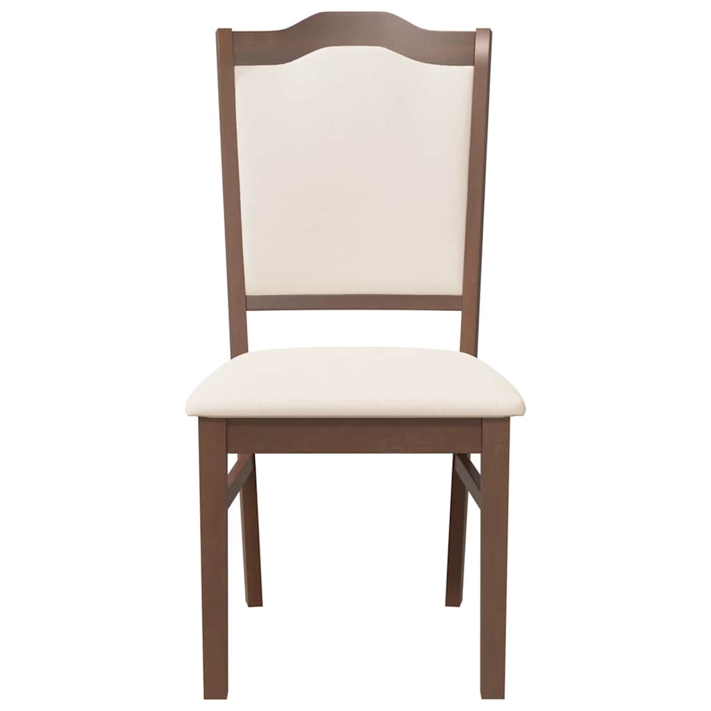 Eetkamerstoelen met kussens 2 stuks bruin massief hout rubber is nu te koop bij PeponiXL, paradijselijk wonen!