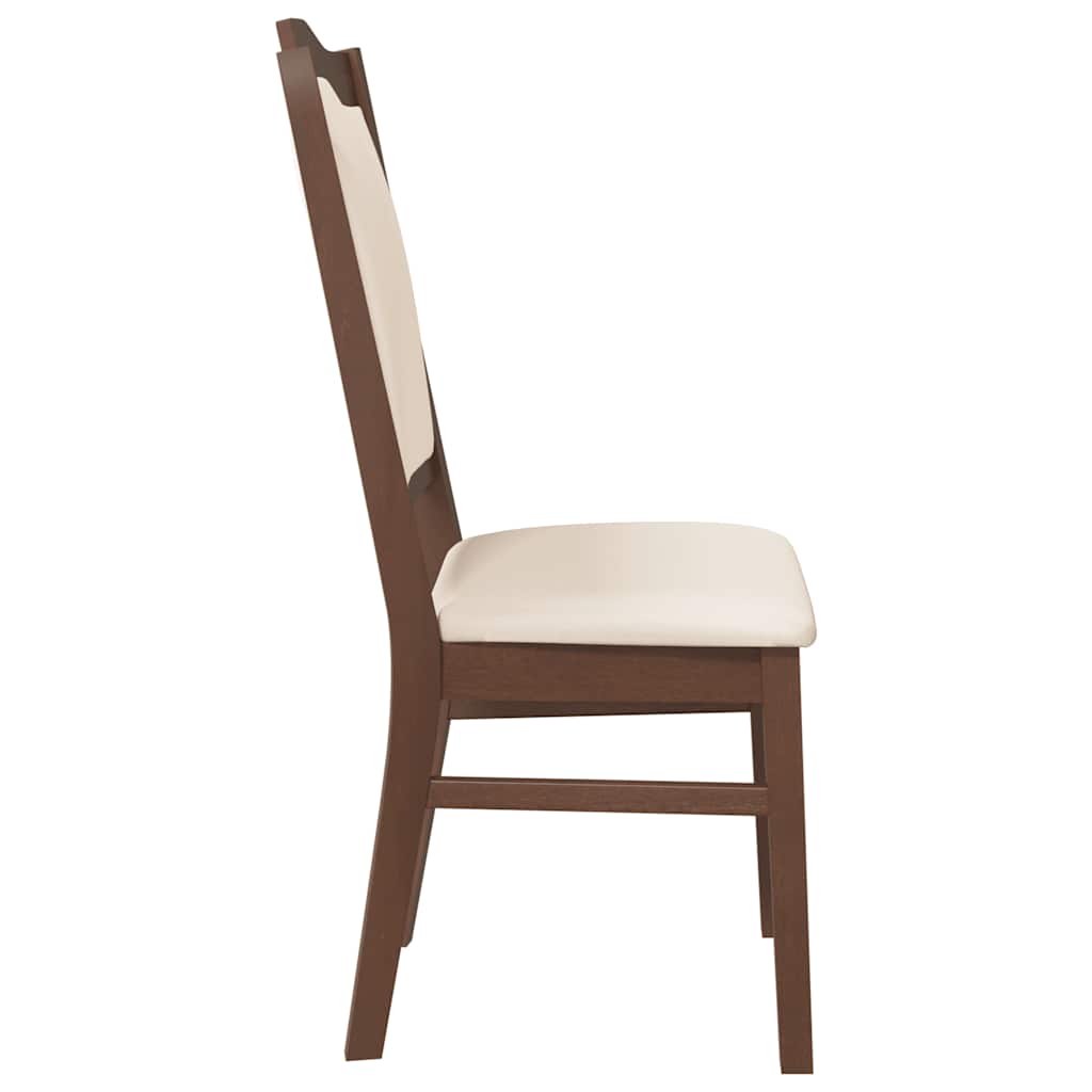 Eetkamerstoelen met kussens 2 stuks bruin massief hout rubber is nu te koop bij PeponiXL, paradijselijk wonen!