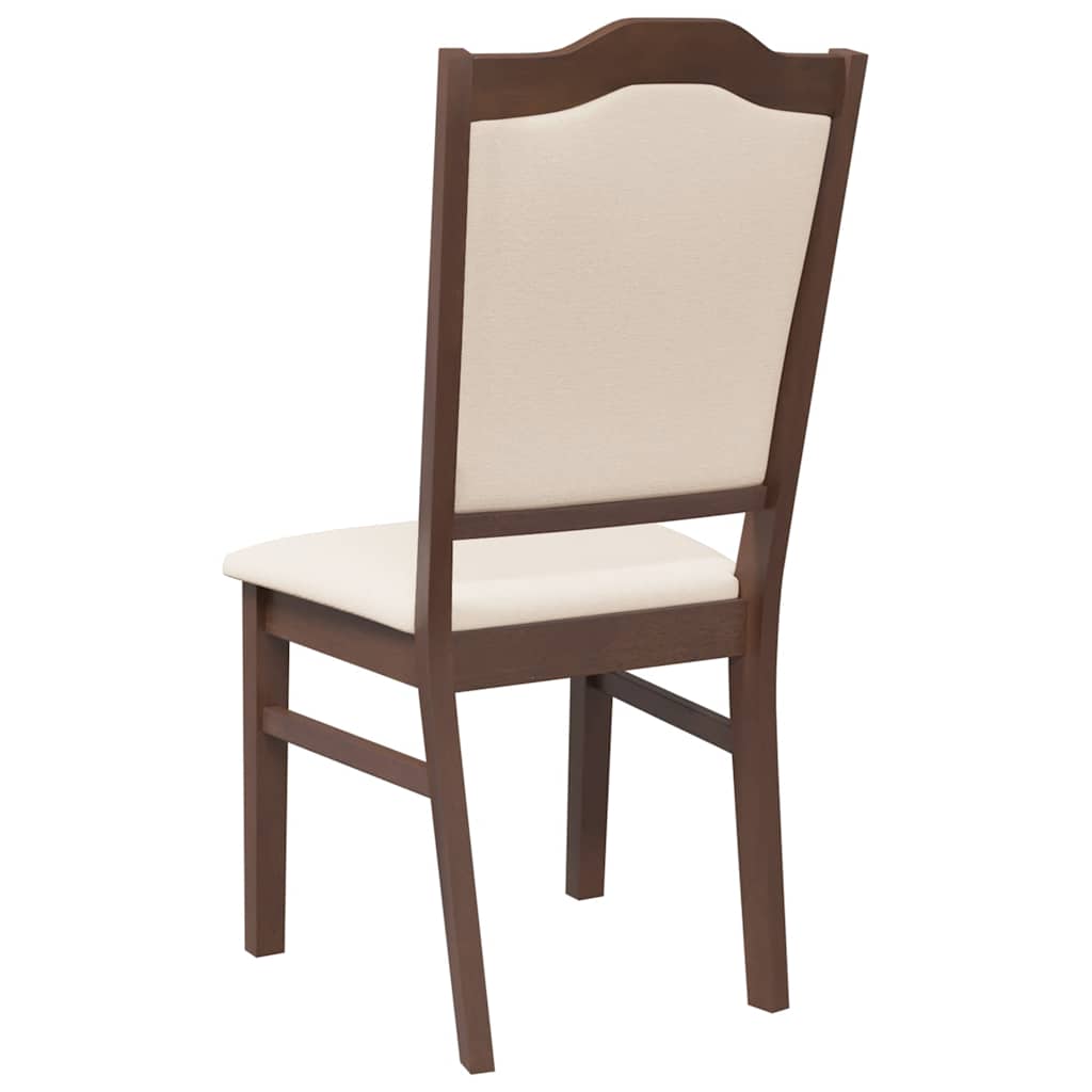 Eetkamerstoelen met kussens 2 stuks bruin massief hout rubber is nu te koop bij PeponiXL, paradijselijk wonen!
