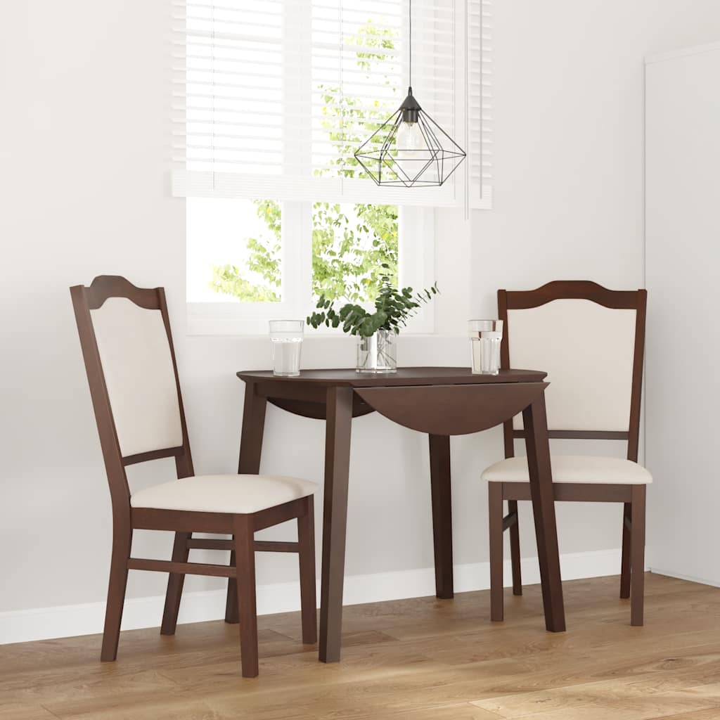 Eetkamerstoelen met kussens 2 stuks bruin massief hout rubber is nu te koop bij PeponiXL, paradijselijk wonen!