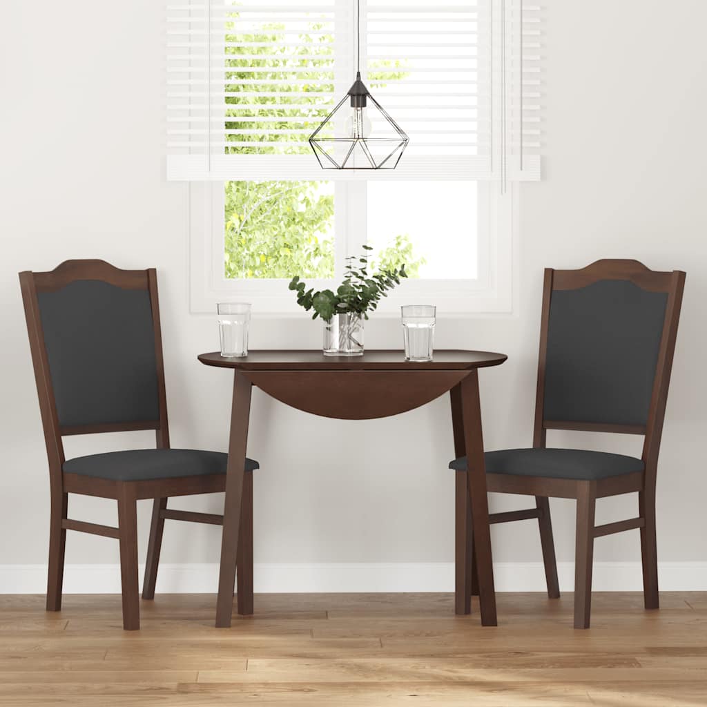 Eetkamerstoelen met kussens 2 stuks bruin massief hout rubber is nu te koop bij PeponiXL, paradijselijk wonen!