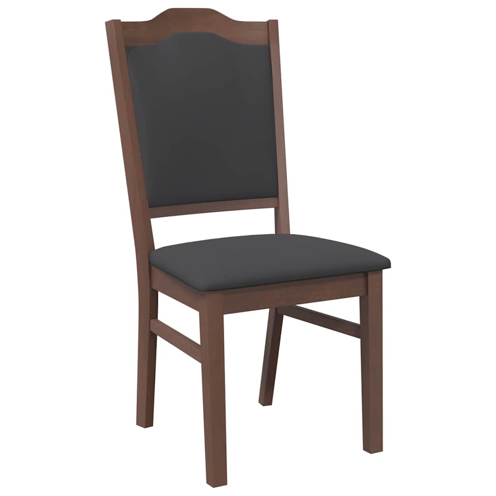 Eetkamerstoelen met kussens 2 stuks bruin massief hout rubber is nu te koop bij PeponiXL, paradijselijk wonen!