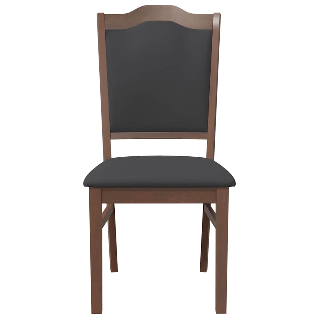 Eetkamerstoelen met kussens 2 stuks bruin massief hout rubber is nu te koop bij PeponiXL, paradijselijk wonen!