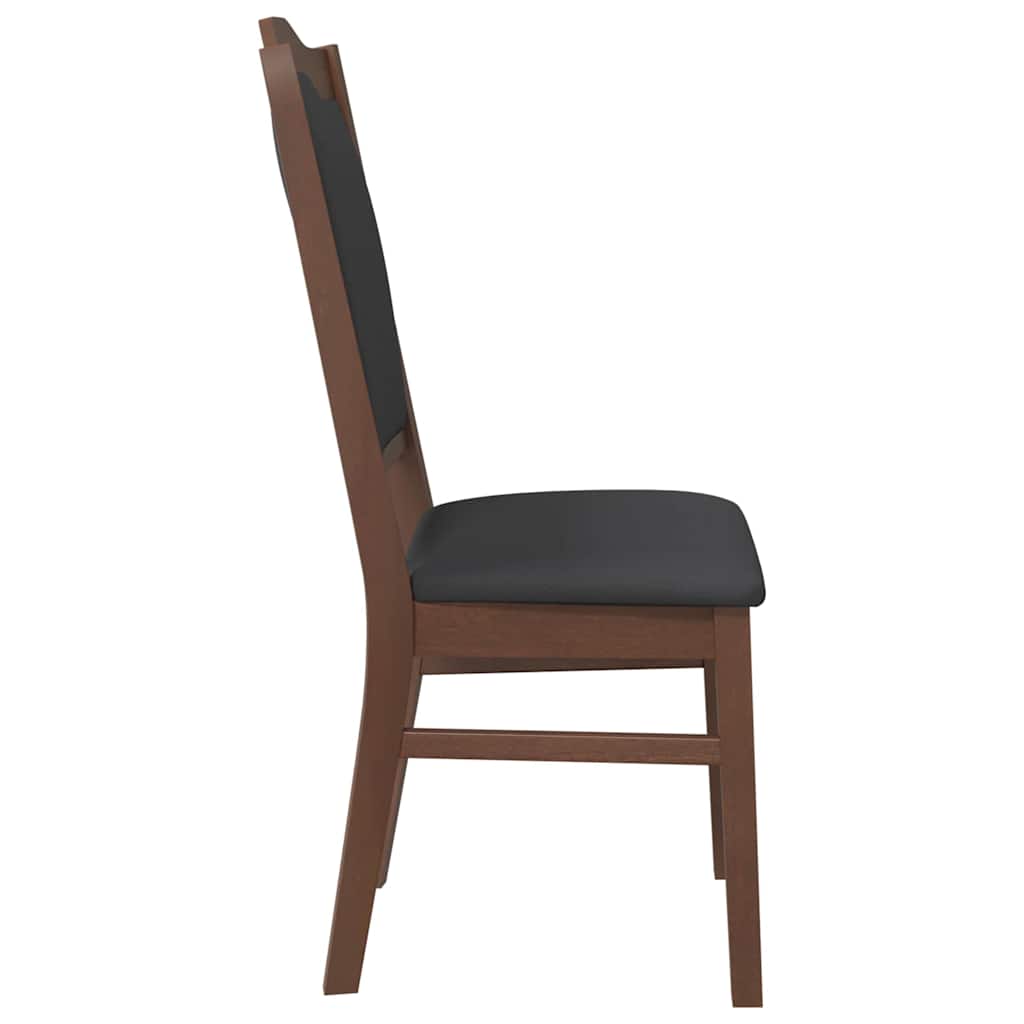Eetkamerstoelen met kussens 2 stuks bruin massief hout rubber is nu te koop bij PeponiXL, paradijselijk wonen!