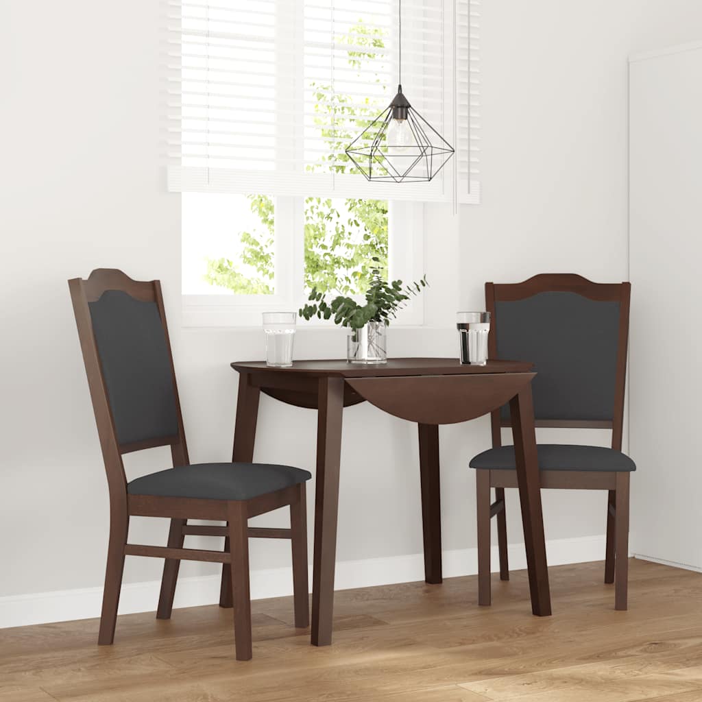 Eetkamerstoelen met kussens 2 stuks bruin massief hout rubber is nu te koop bij PeponiXL, paradijselijk wonen!