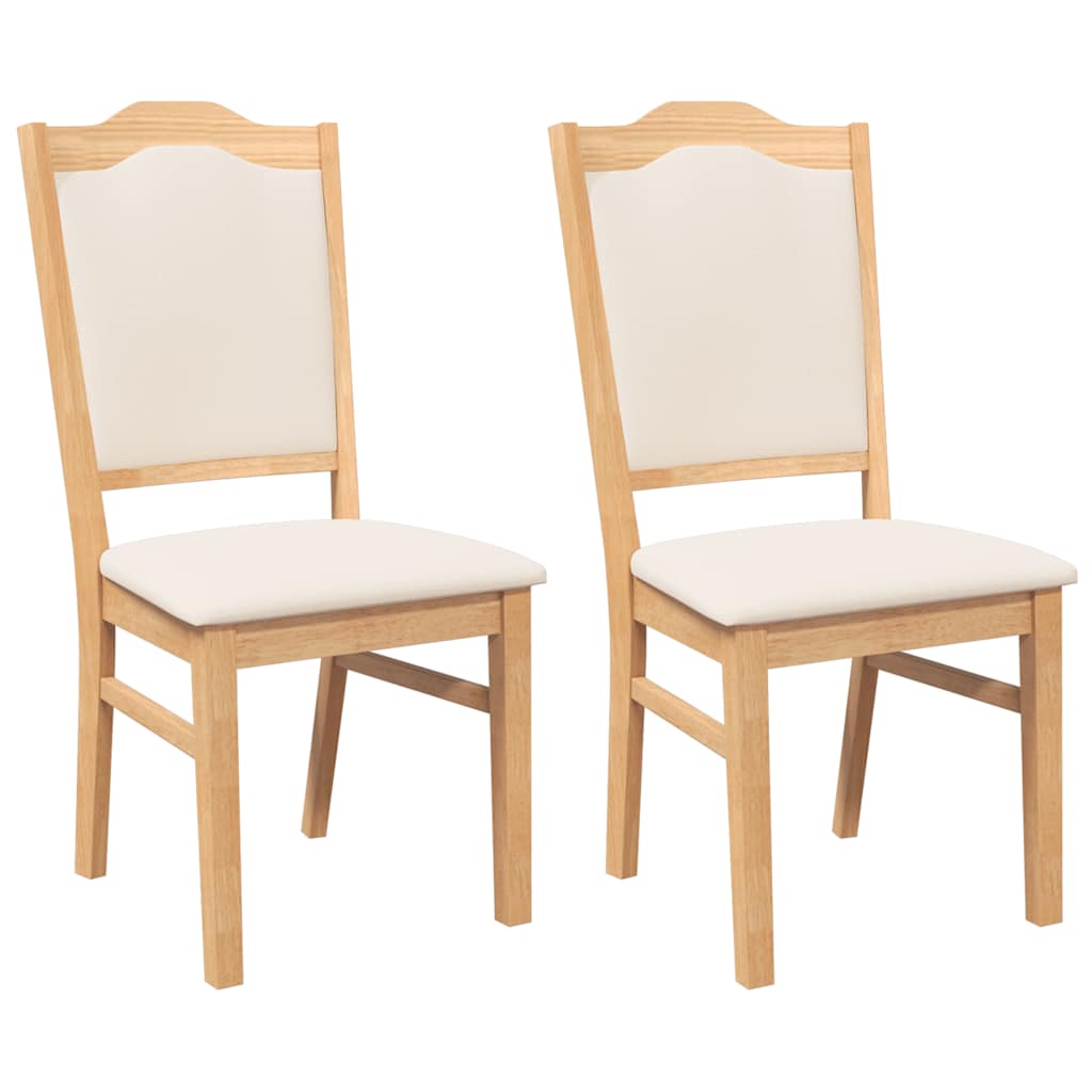 Eetkamerstoelen met kussens 2 stuks massief hout rubber is nu te koop bij PeponiXL, paradijselijk wonen!