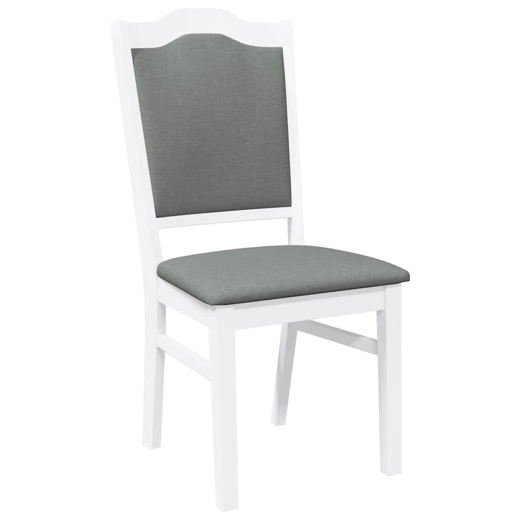 Eetkamerstoelen met kussens 2 stuks wit massief hout rubber is nu te koop bij PeponiXL, paradijselijk wonen!