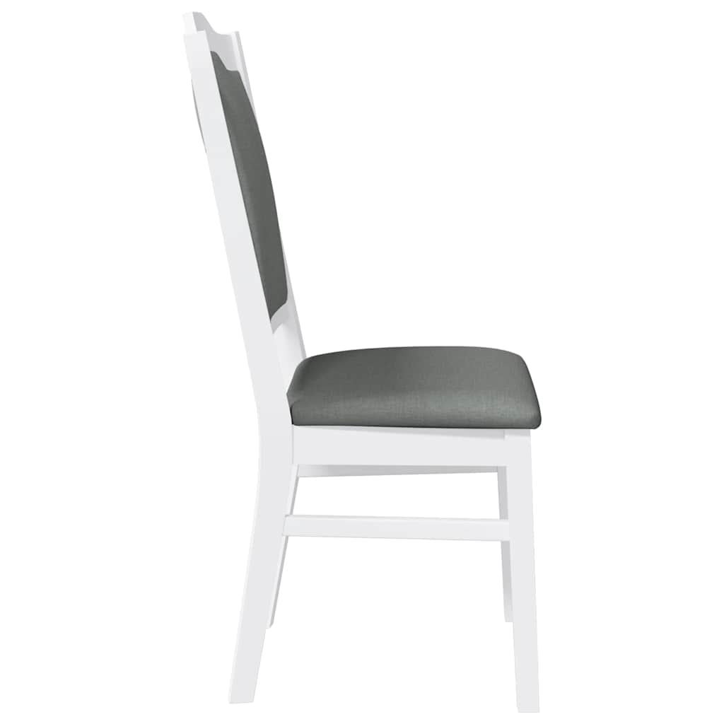 Eetkamerstoelen met kussens 2 stuks wit massief hout rubber is nu te koop bij PeponiXL, paradijselijk wonen!