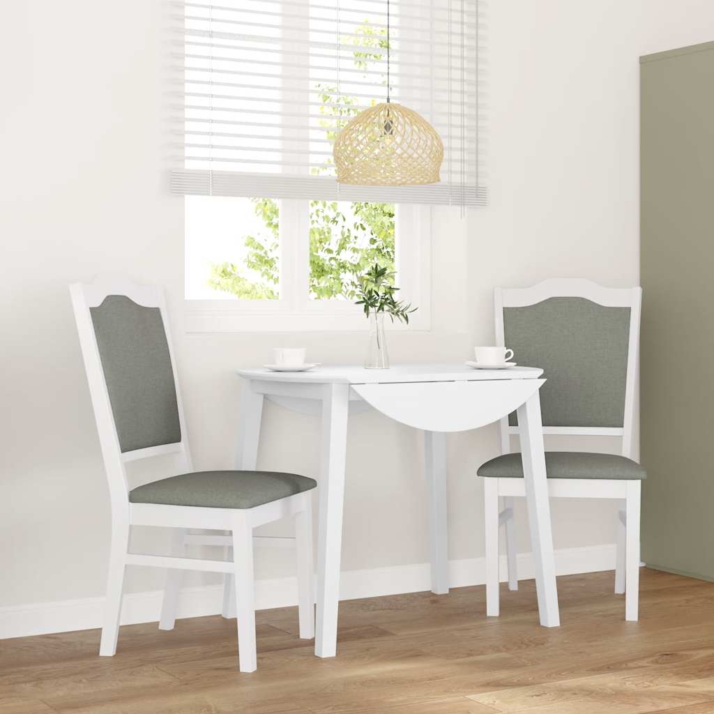 Eetkamerstoelen met kussens 2 stuks wit massief hout rubber is nu te koop bij PeponiXL, paradijselijk wonen!