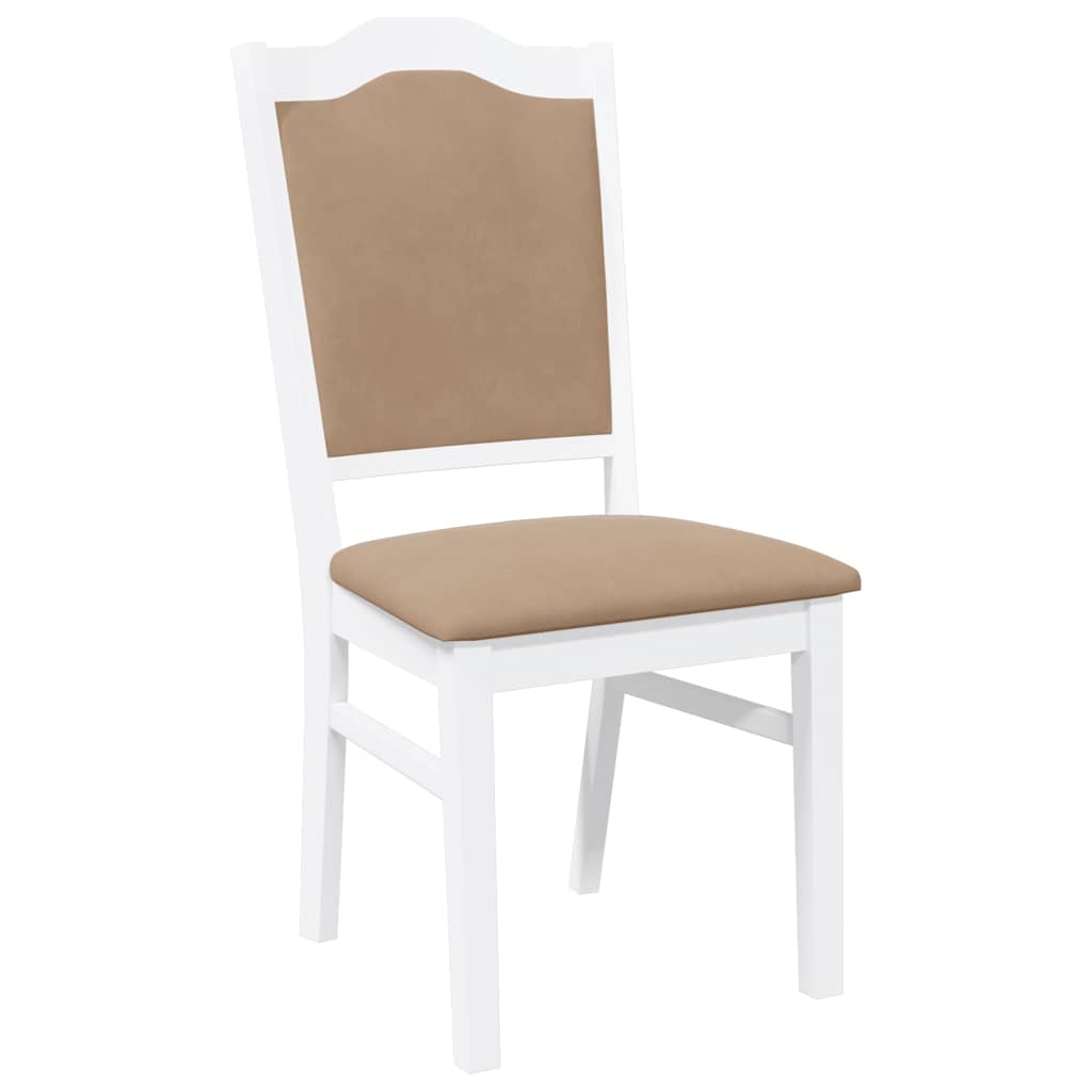Eetkamerstoelen met kussens 2 stuks wit massief hout rubber is nu te koop bij PeponiXL, paradijselijk wonen!