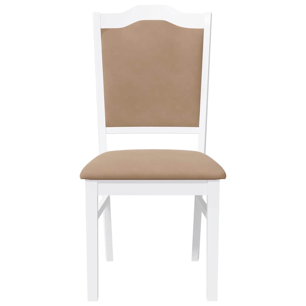 Eetkamerstoelen met kussens 2 stuks wit massief hout rubber is nu te koop bij PeponiXL, paradijselijk wonen!