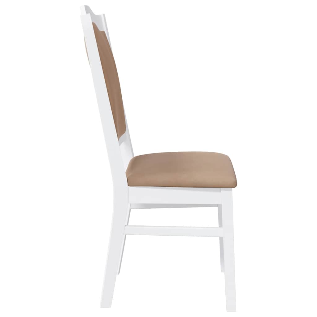 Eetkamerstoelen met kussens 2 stuks wit massief hout rubber is nu te koop bij PeponiXL, paradijselijk wonen!