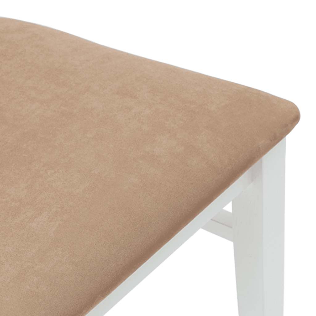 Eetkamerstoelen met kussens 2 stuks wit massief hout rubber is nu te koop bij PeponiXL, paradijselijk wonen!