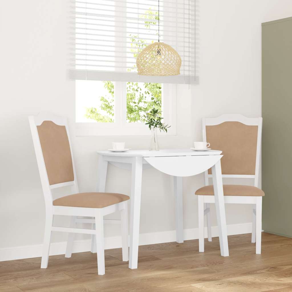 Eetkamerstoelen met kussens 2 stuks wit massief hout rubber is nu te koop bij PeponiXL, paradijselijk wonen!
