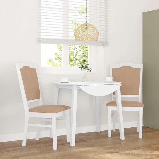 Eetkamerstoelen met kussens 2 stuks wit massief hout rubber is nu te koop bij PeponiXL, paradijselijk wonen!