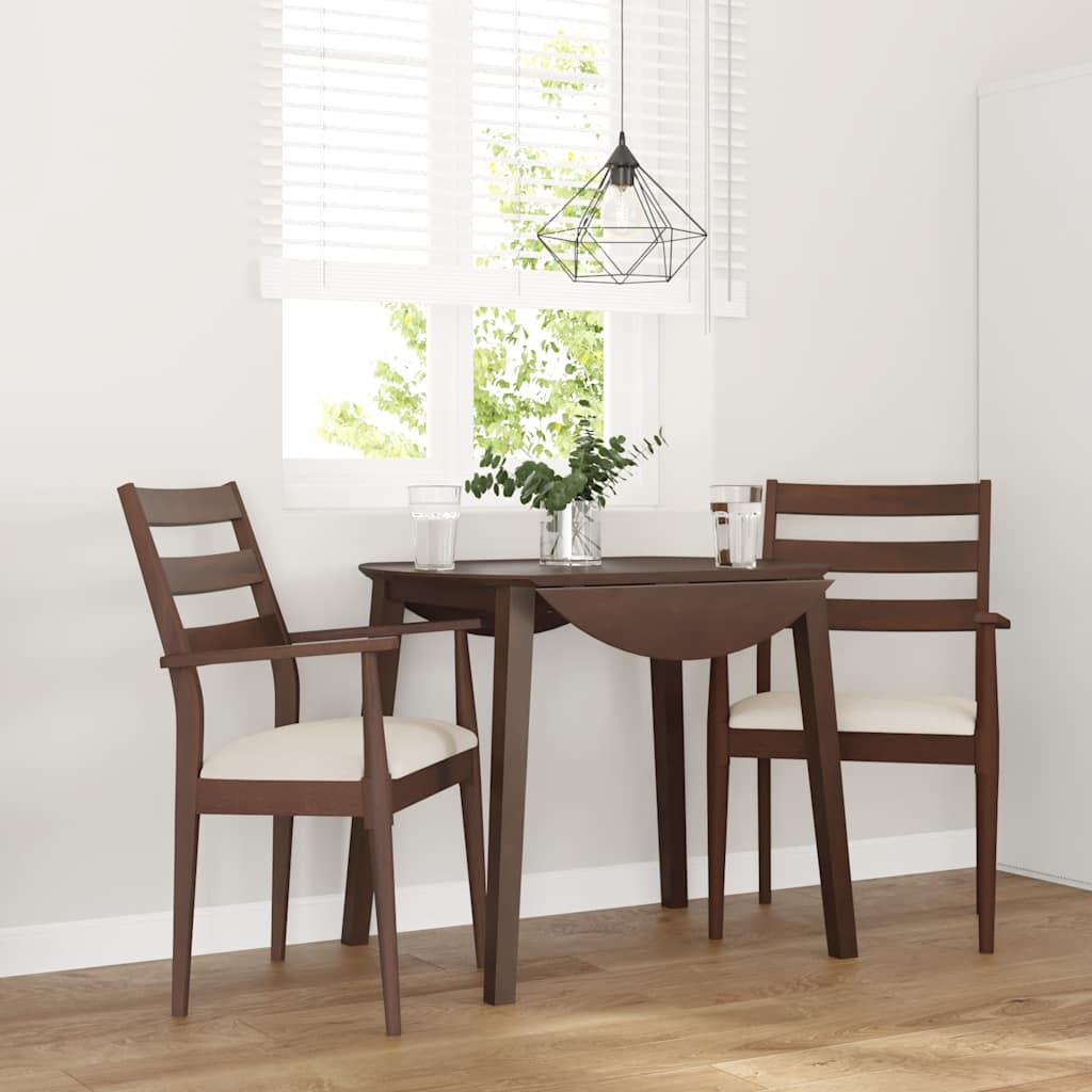 Eetkamerstoelen met kussens 2 stuks bruin massief hout rubber is nu te koop bij PeponiXL, paradijselijk wonen!