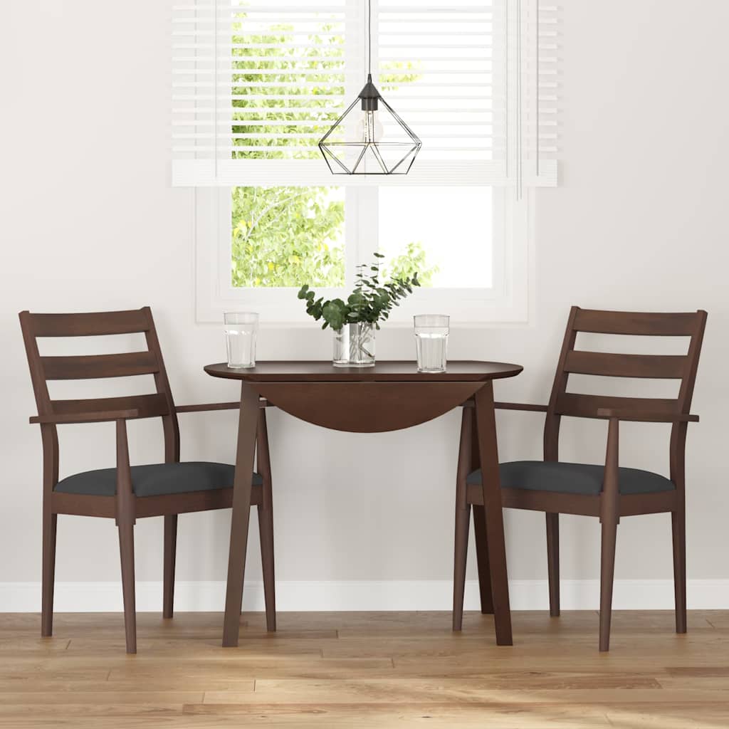 Eetkamerstoelen met kussens 2 stuks bruin massief hout rubber is nu te koop bij PeponiXL, paradijselijk wonen!