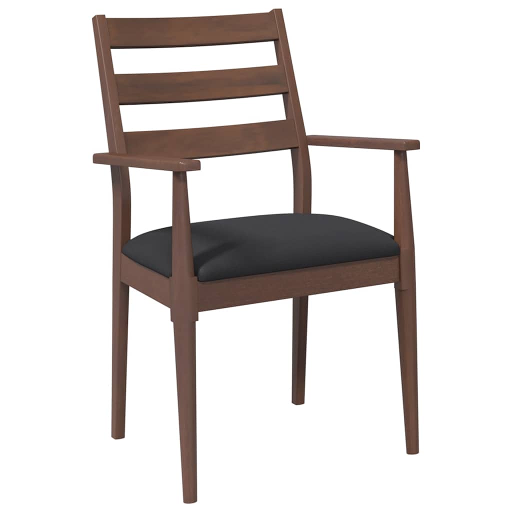 Eetkamerstoelen met kussens 2 stuks bruin massief hout rubber is nu te koop bij PeponiXL, paradijselijk wonen!
