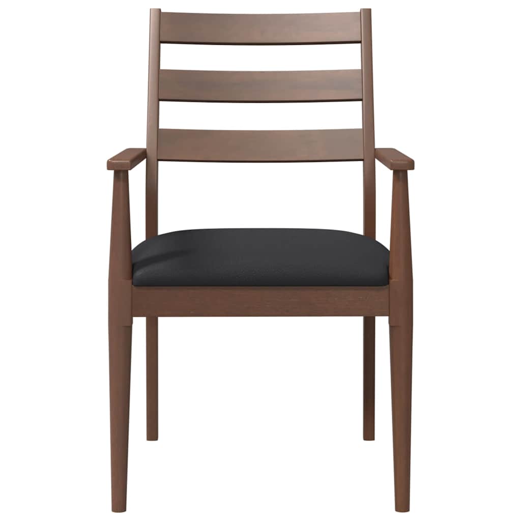 Eetkamerstoelen met kussens 2 stuks bruin massief hout rubber is nu te koop bij PeponiXL, paradijselijk wonen!