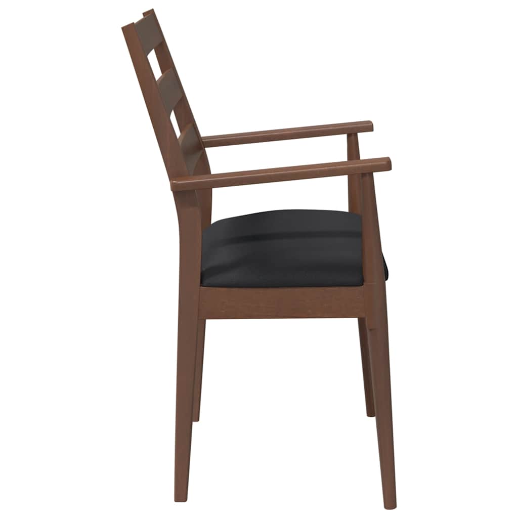 Eetkamerstoelen met kussens 2 stuks bruin massief hout rubber is nu te koop bij PeponiXL, paradijselijk wonen!