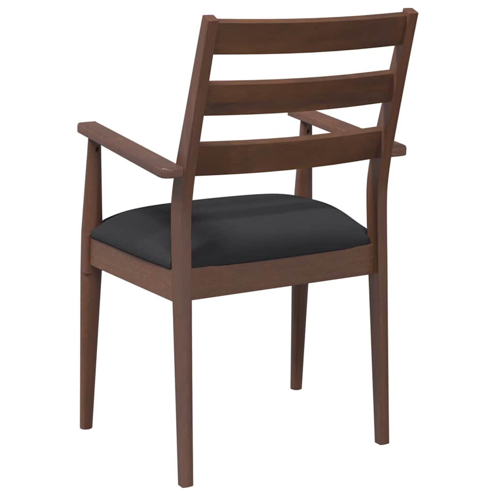 Eetkamerstoelen met kussens 2 stuks bruin massief hout rubber is nu te koop bij PeponiXL, paradijselijk wonen!