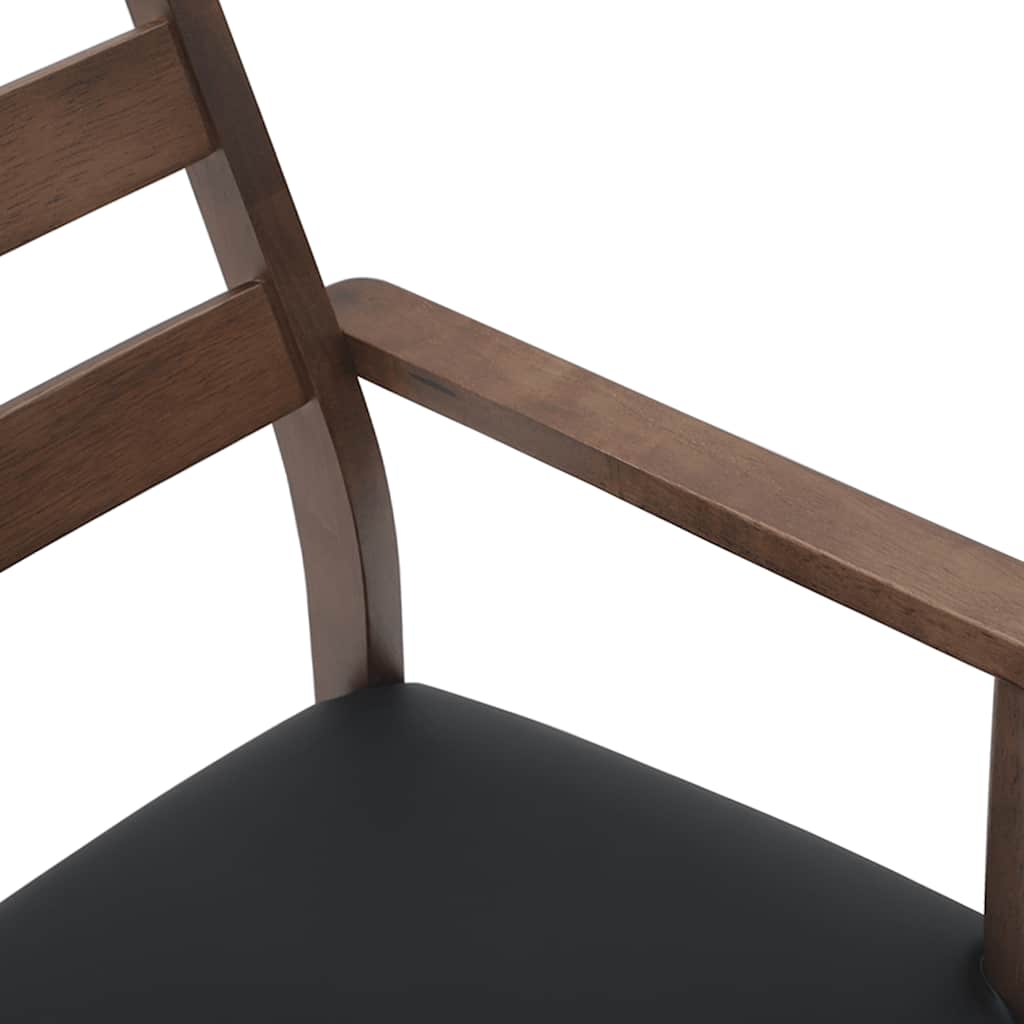 Eetkamerstoelen met kussens 2 stuks bruin massief hout rubber is nu te koop bij PeponiXL, paradijselijk wonen!