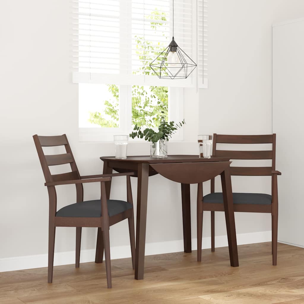 Eetkamerstoelen met kussens 2 stuks bruin massief hout rubber is nu te koop bij PeponiXL, paradijselijk wonen!