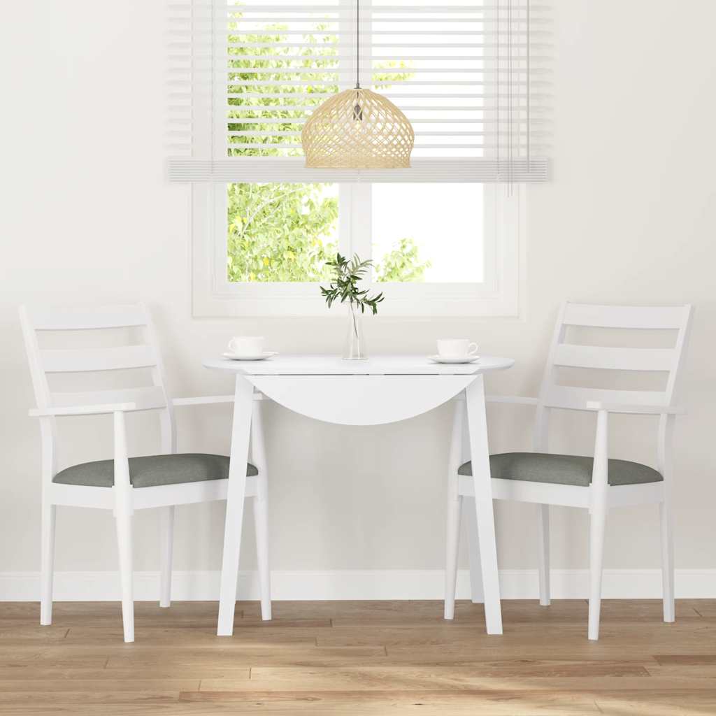 Eetkamerstoelen met kussens 2 stuks wit massief hout rubber is nu te koop bij PeponiXL, paradijselijk wonen!