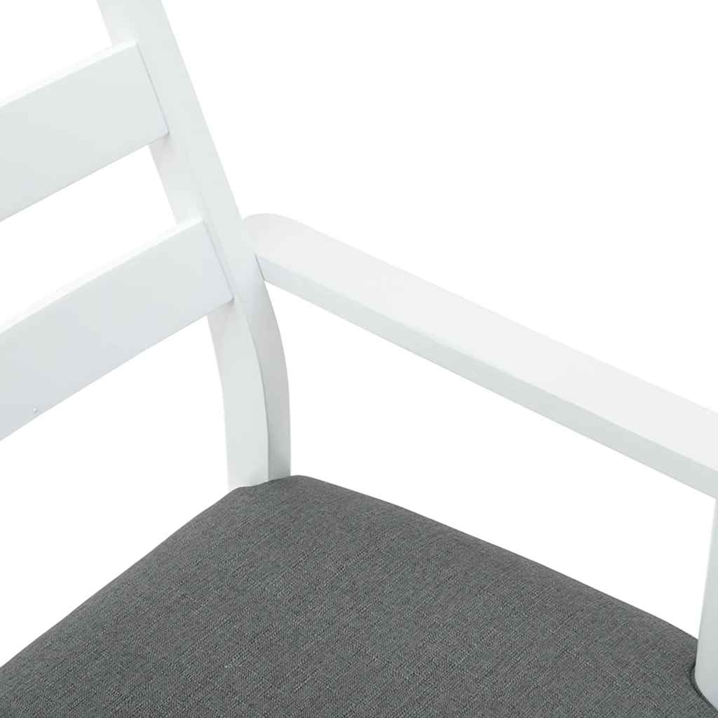 Eetkamerstoelen met kussens 2 stuks wit massief hout rubber is nu te koop bij PeponiXL, paradijselijk wonen!