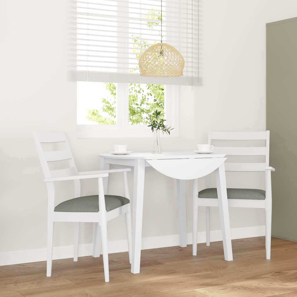 Eetkamerstoelen met kussens 2 stuks wit massief hout rubber is nu te koop bij PeponiXL, paradijselijk wonen!