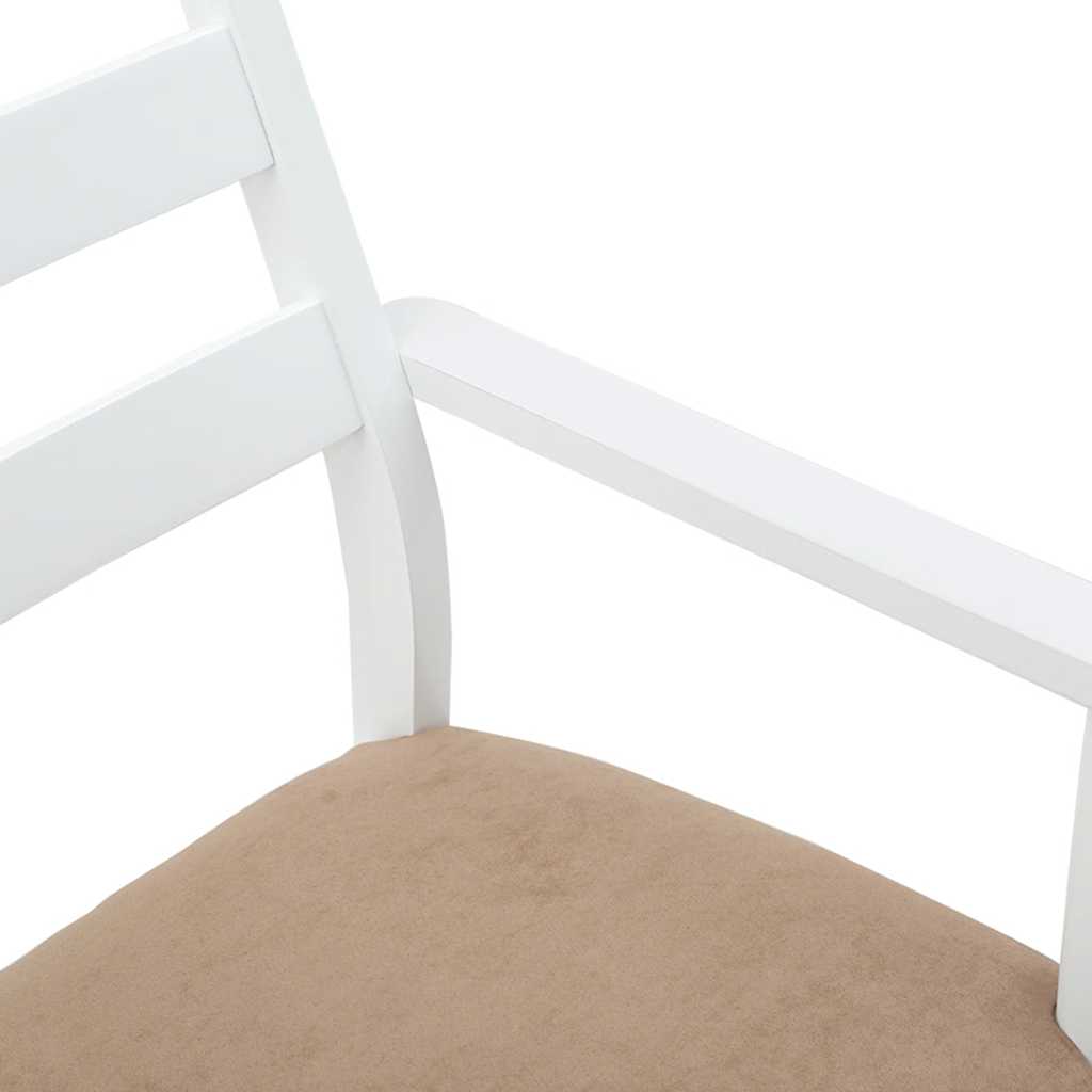 Eetkamerstoelen met kussens 2 stuks wit massief hout rubber is nu te koop bij PeponiXL, paradijselijk wonen!