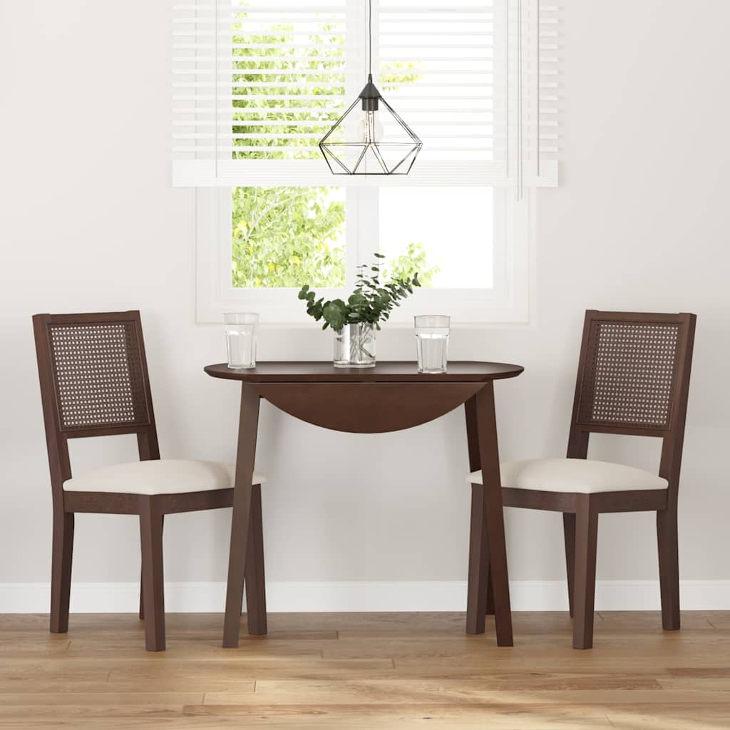 Eetkamerstoelen met kussens 2 st massief hout rubber bruin is nu te koop bij PeponiXL, paradijselijk wonen!