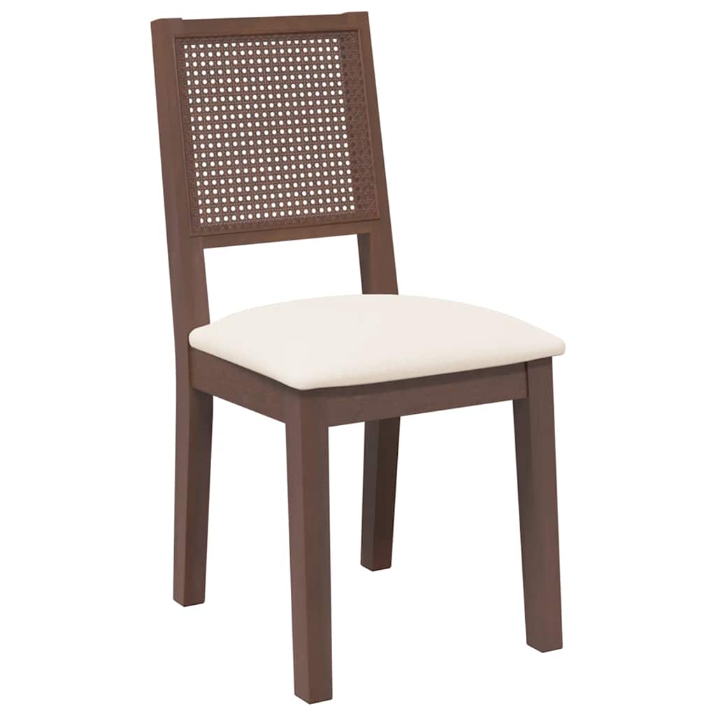 Eetkamerstoelen met kussens 2 st massief hout rubber bruin is nu te koop bij PeponiXL, paradijselijk wonen!