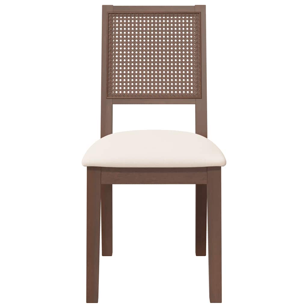 Eetkamerstoelen met kussens 2 st massief hout rubber bruin is nu te koop bij PeponiXL, paradijselijk wonen!
