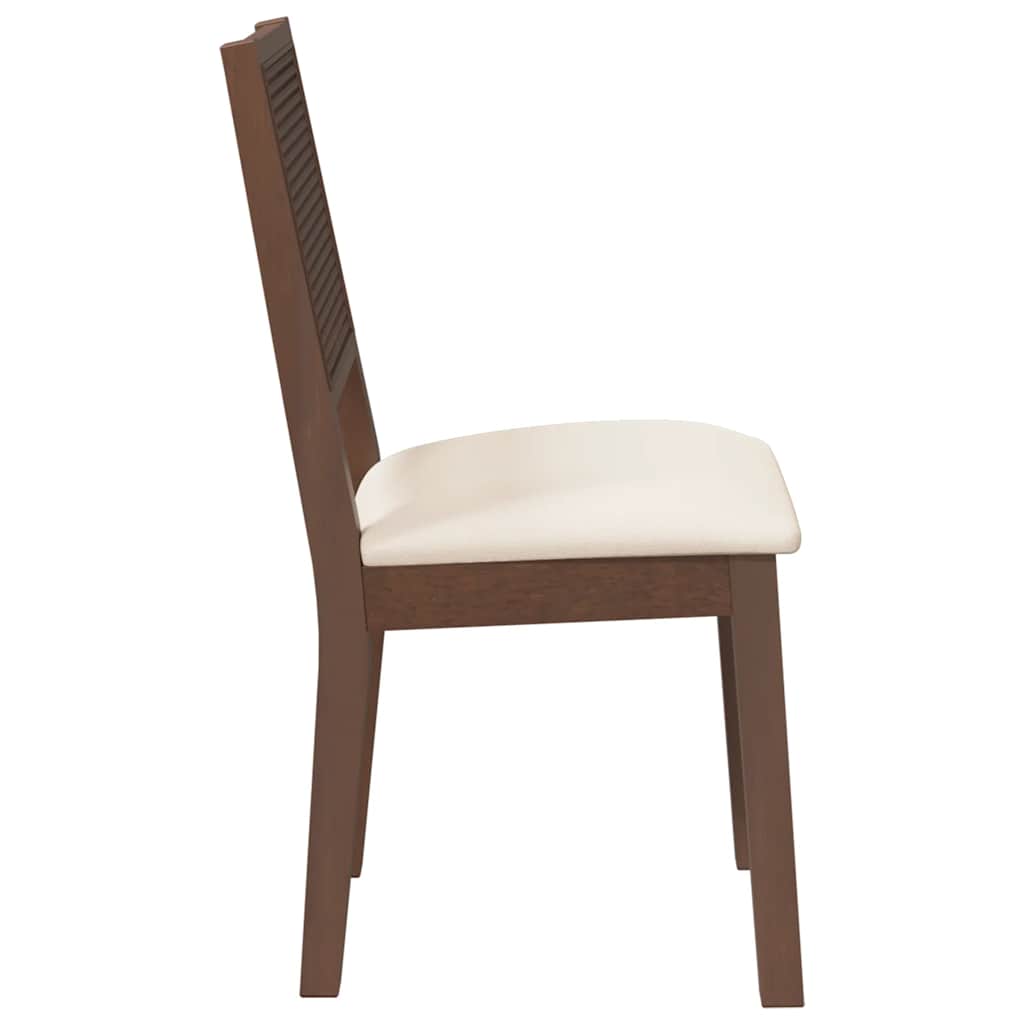 Eetkamerstoelen met kussens 2 st massief hout rubber bruin is nu te koop bij PeponiXL, paradijselijk wonen!