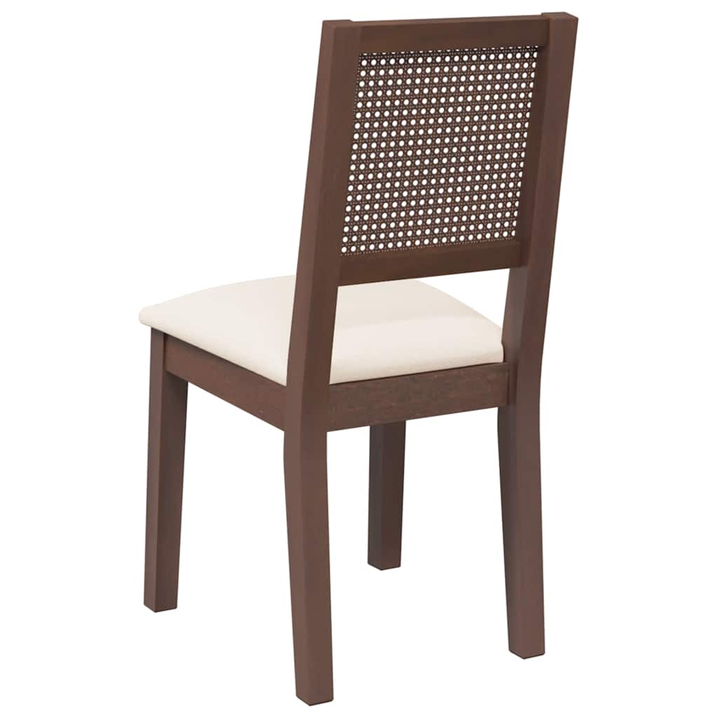 Eetkamerstoelen met kussens 2 st massief hout rubber bruin is nu te koop bij PeponiXL, paradijselijk wonen!