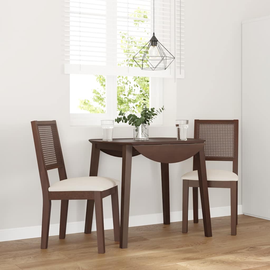 Eetkamerstoelen met kussens 2 st massief hout rubber bruin is nu te koop bij PeponiXL, paradijselijk wonen!